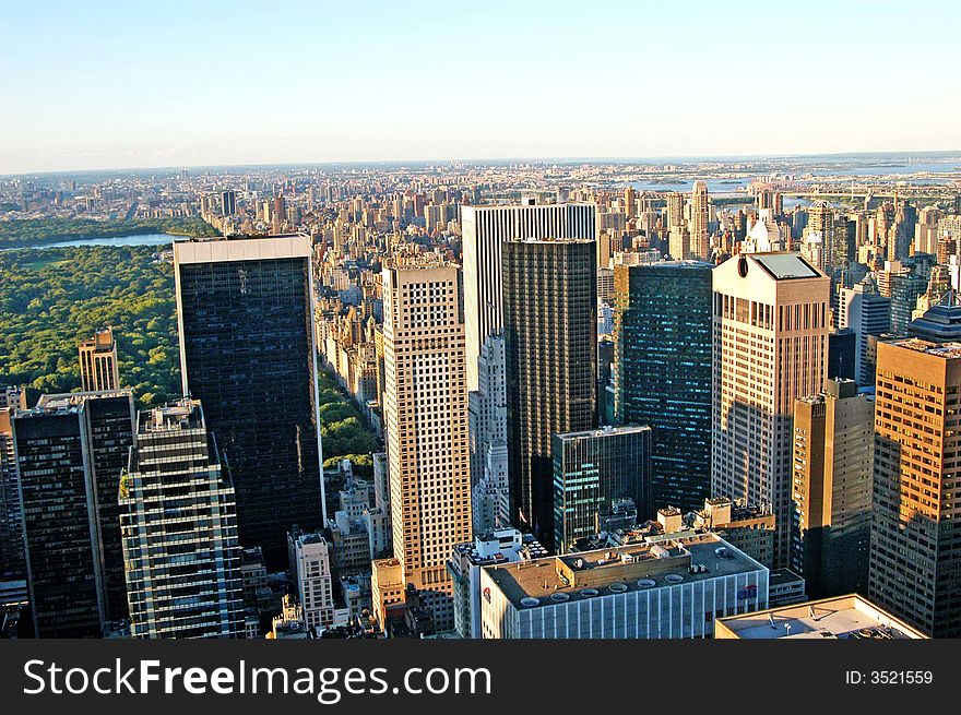 A view of manhattan building in new york. A view of manhattan building in new york