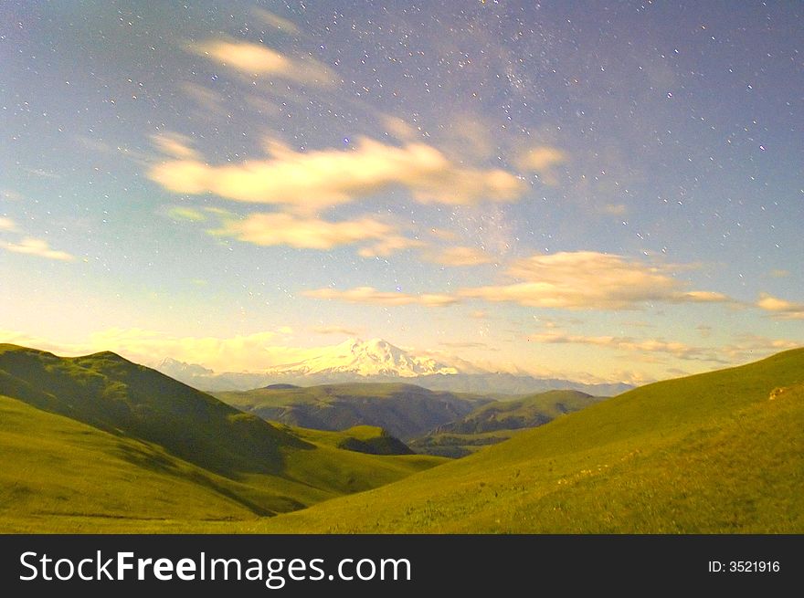 Elbrus Under Light Of Thousand