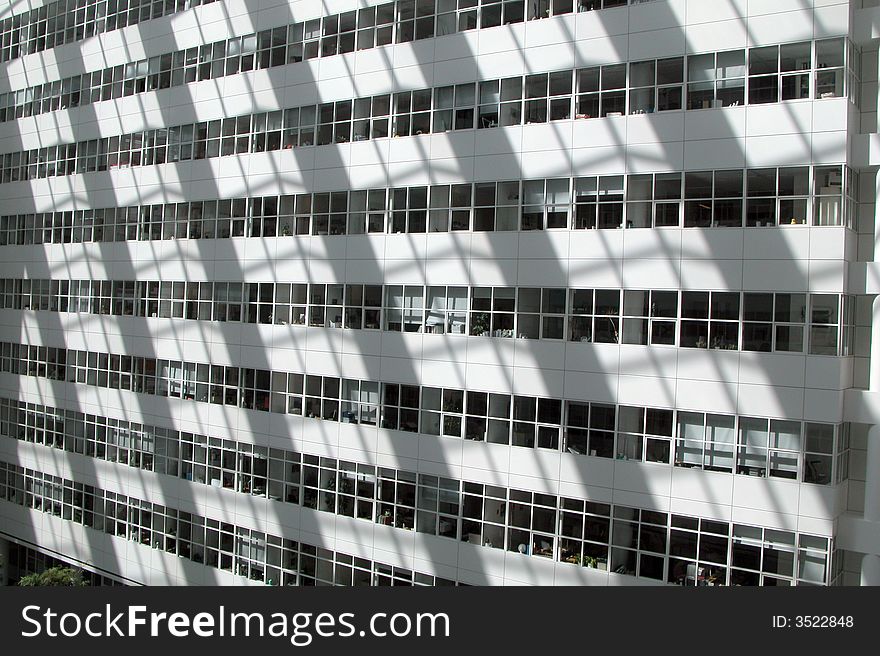 View of a modern bright offices business building. View of a modern bright offices business building