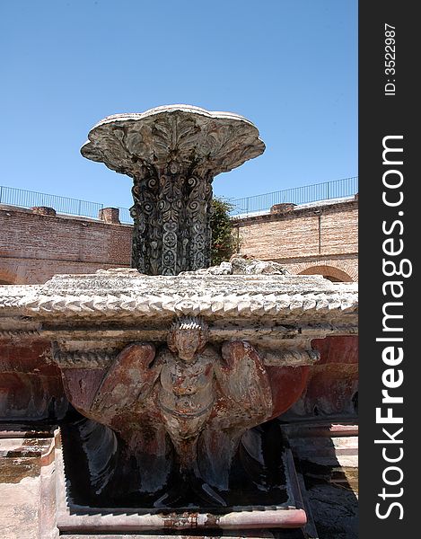 A fountain in a square in Antigua, Guatemala. A fountain in a square in Antigua, Guatemala