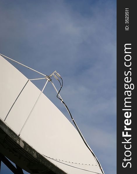 Satellite dish in europe on a sunny day