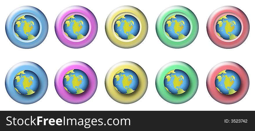 Earth Rollover Buttons