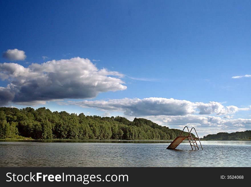 Children's hill in the Viljandi lake, Estonia