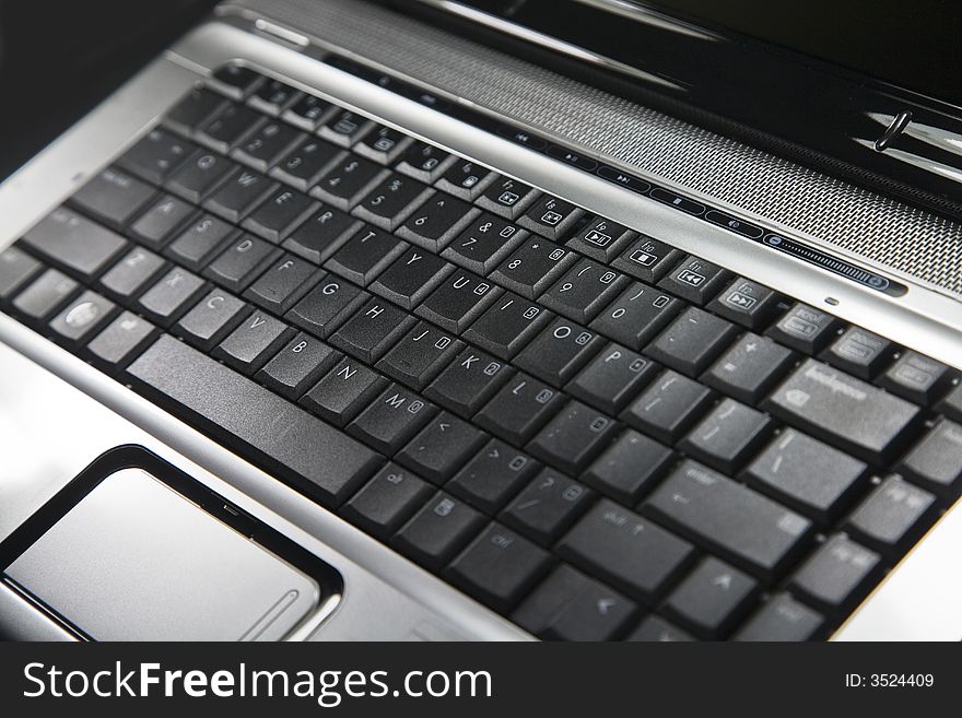 The keyboard of a lap top note book. The keyboard of a lap top note book