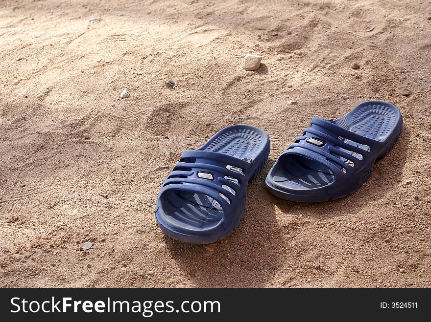 Shoes on sand, Egypt beach