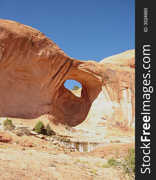 Bowtie Arch is the natural arch along Colorado River in Utah.