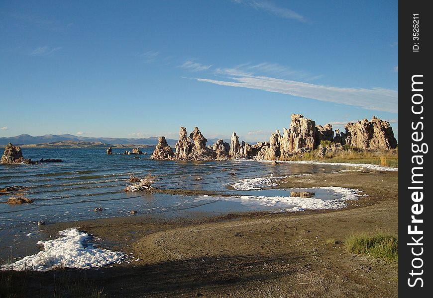 The picture of Tufas that are located by Mono Lake in California. The picture of Tufas that are located by Mono Lake in California.