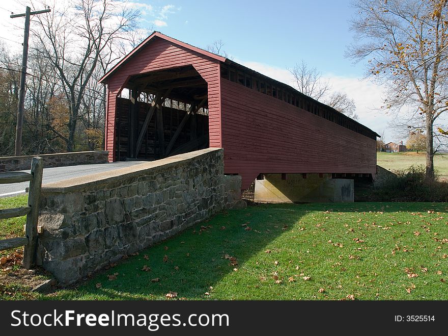 The Utica Covered Bridge located in Thurmont, Maryland.