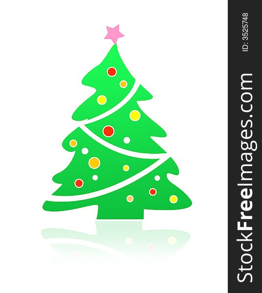 Isolated green Christmas tree illustration