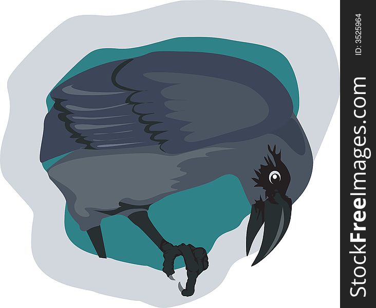 Illustration of an Eagle looking down in anger