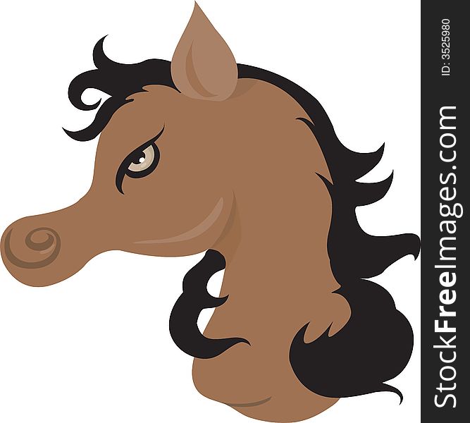 Illustration of a muscular horse with black hair in light back ground. Illustration of a muscular horse with black hair in light back ground