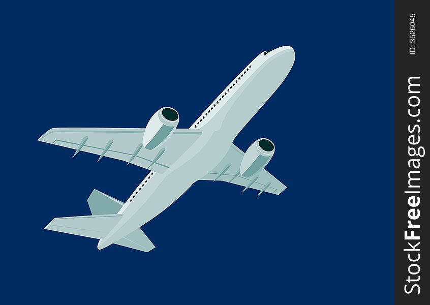 Vector art of a jet Airplane taking off
