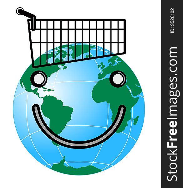 Vector art on shopping and travel around the world. Vector art on shopping and travel around the world