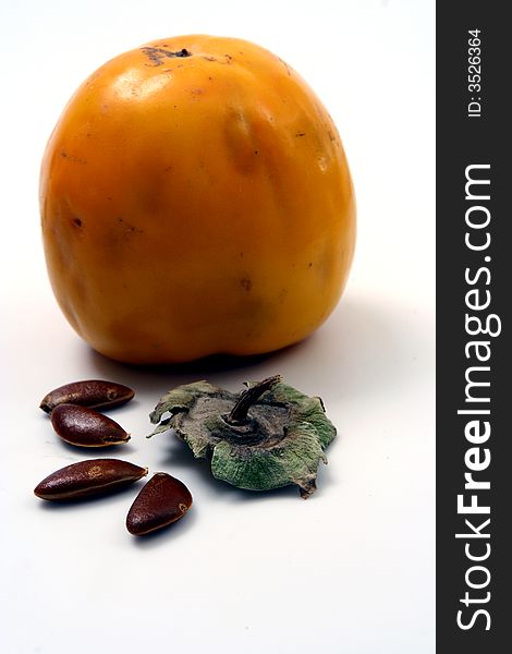 Persimmon Isolated In White Ba