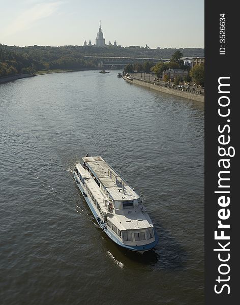 Moscow river steamer boat motor water walk passenger transportation