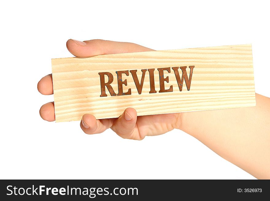 Hand hold a note wooden card