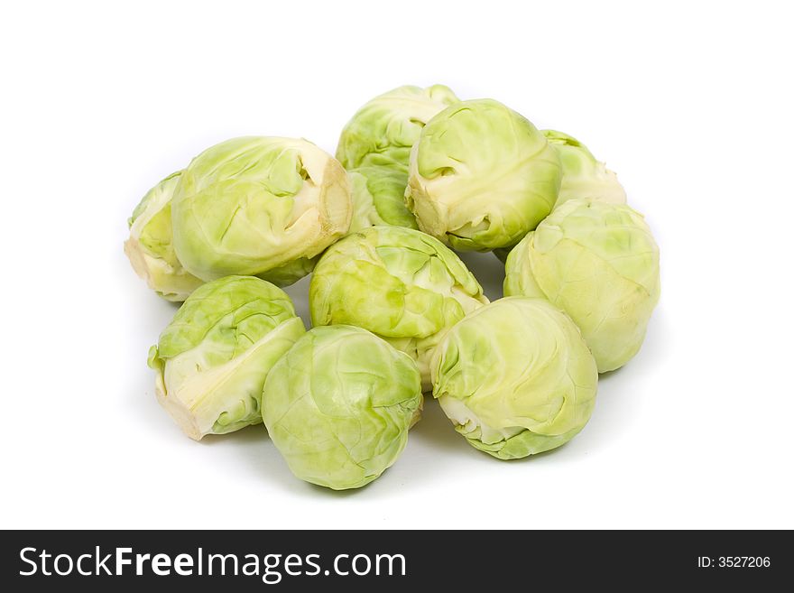 Image series of fresh vegetables on white background - brussels sprout