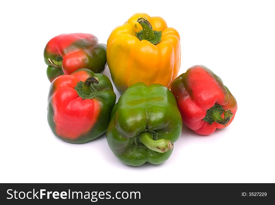 Image series of fresh vegetables on white background - paprika
