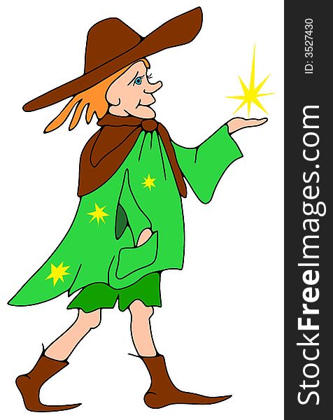 Vector illustration of striding pilgrim