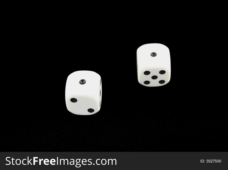 Snake eys dice isolated on black background. Snake eys dice isolated on black background