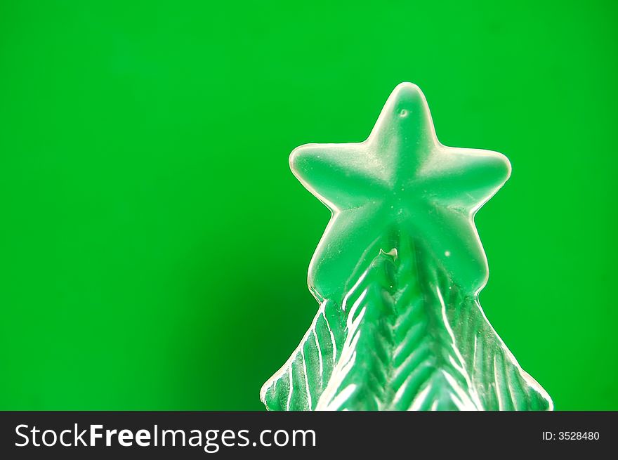 Christmas tree ornament green background