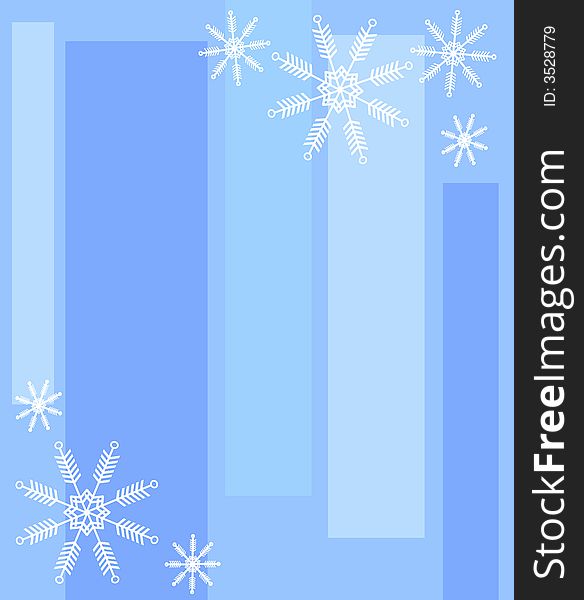 A background pattern featuring blue stripes with snowflakes in abstract. A background pattern featuring blue stripes with snowflakes in abstract
