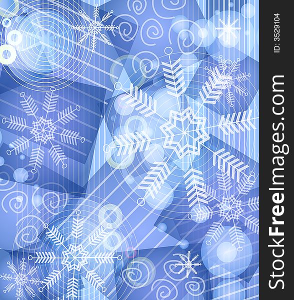 A background pattern featuring a collage of colorful snowflakes and opaque decorative patterns in blue and white. A background pattern featuring a collage of colorful snowflakes and opaque decorative patterns in blue and white