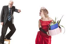 Woman In Tulle Skirt, Blouse And Hat Waving Her Hand Stock Photography Woman In Tulle Skirt, Blouse And Hat Waving Her Hand Stock Photography
