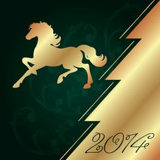 Background With Horse Silhouette And Christmas Tree Stock Photography Background With Horse Silhouette And Christmas Tree Stock Photography