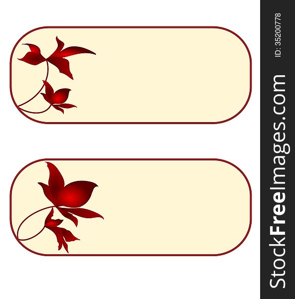 Business card label button banner floral rectangle set the fourth. Business card label button banner floral rectangle set the fourth