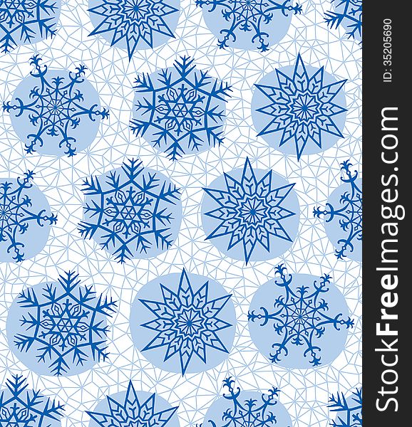 Seamless pattern from snowflakes.