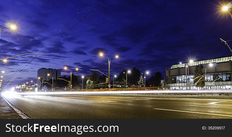 Light trails at the rush hour