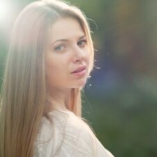 Portrait Of A Beautiful Female Model - Outdoors Royalty Free Stock Image