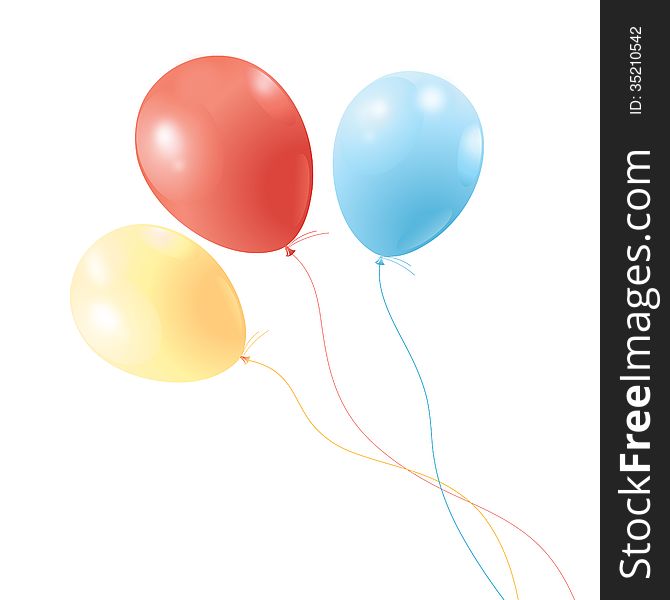 Brightly colored balloons on a white background. Brightly colored balloons on a white background