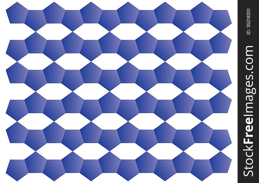 A blue pattern formed by many pentagons.