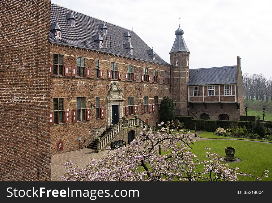 Castle with tower in the Netherlands