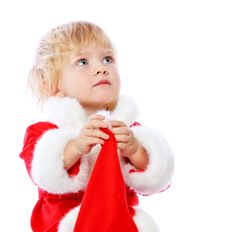 Little Girl Dressed In Santa Claus Stock Image Little Girl Dressed In Santa Claus Stock Image