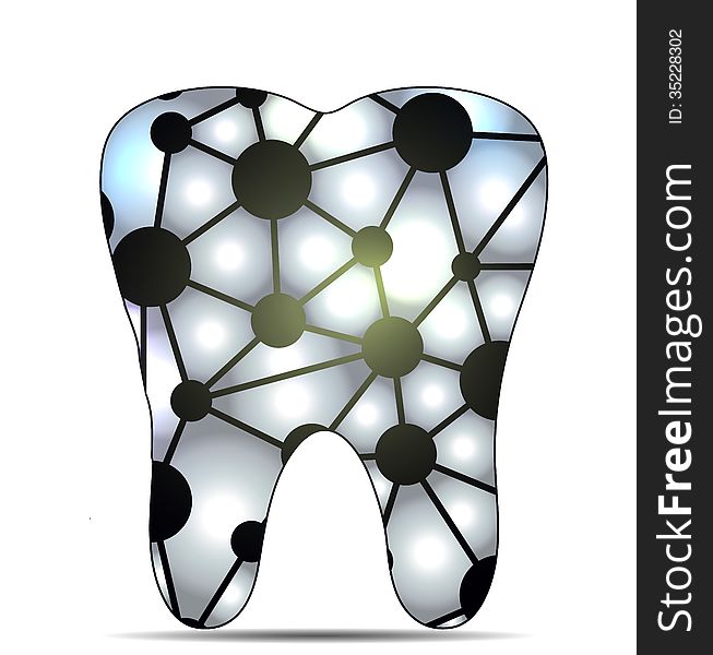 Unhealthy tooth, caries concept. Isolated on a white background.