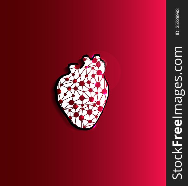 Abstract heart shape illustration, scientific design.