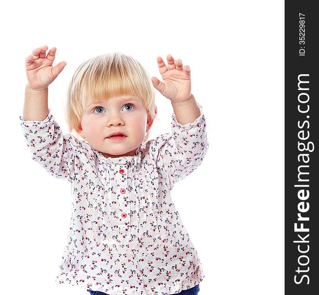 Portrait of a cheerful little girl. Portrait of a cheerful little girl