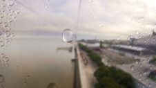 Cableway. Rain Royalty Free Stock Photography