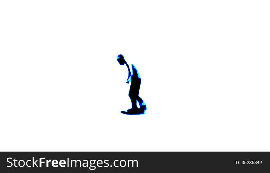 Contrast Snowboarder On A White Background