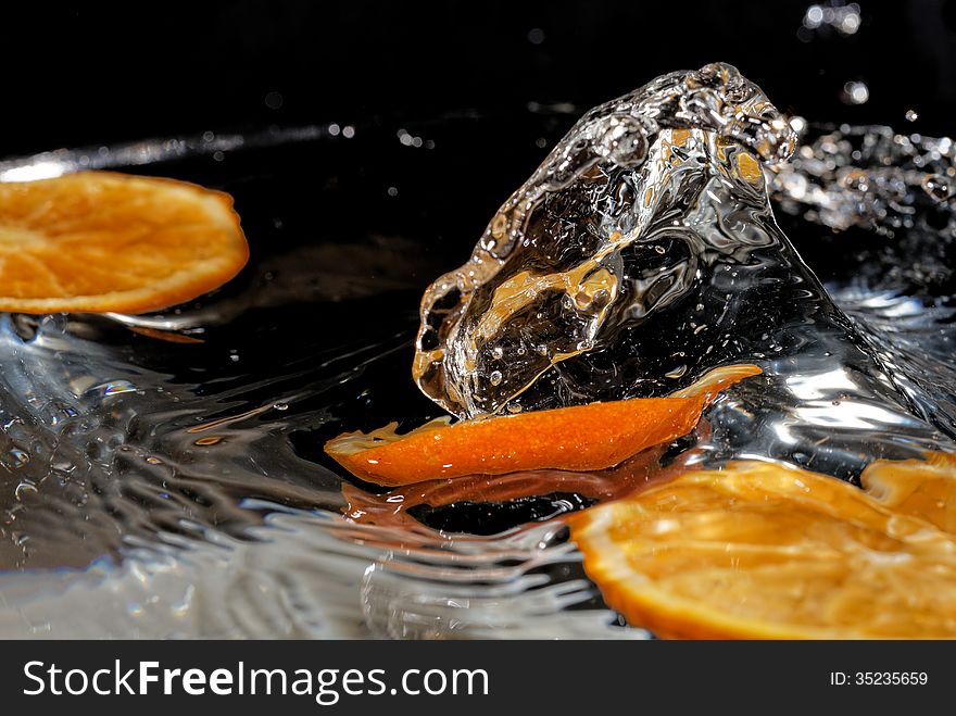 Slice Of Orange In Water