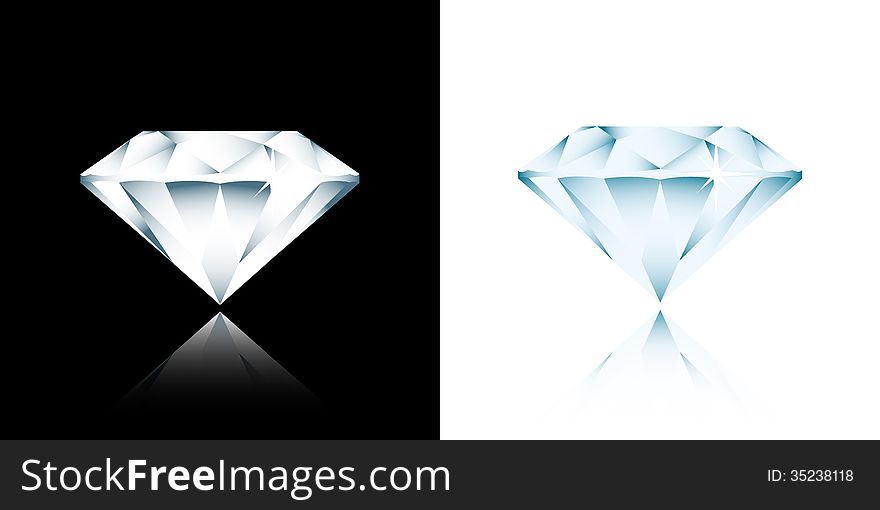 Picture of diamonds on white and black background, vector eps10 illustration