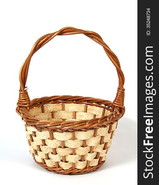 The empty Easter basket from wicker