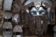 Hand-hammered Iron Mask Stock Image