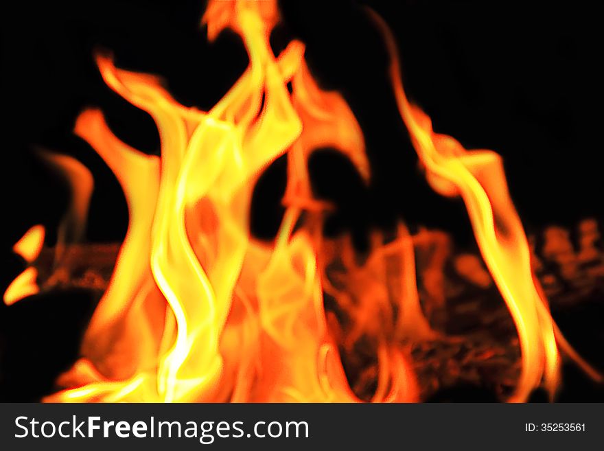 Image with red flame on the black background