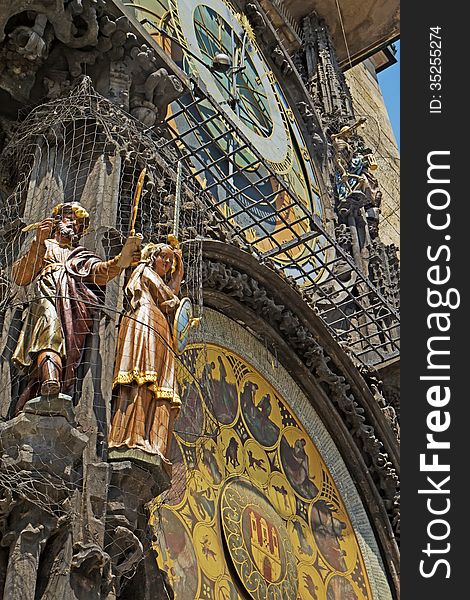 Detailed view of statue at astronomical clock (Prague, Czech Republic). Detailed view of statue at astronomical clock (Prague, Czech Republic)