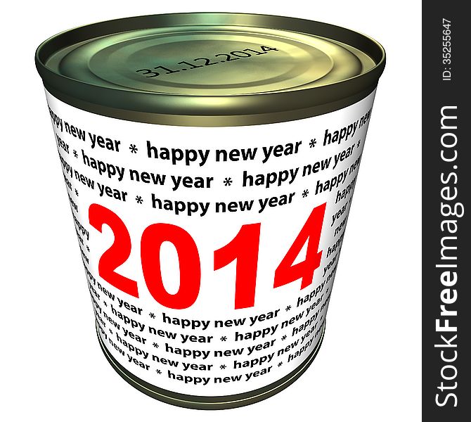 Illustration can with numbers 2014. Happy new year 2014. Illustration can with numbers 2014. Happy new year 2014.