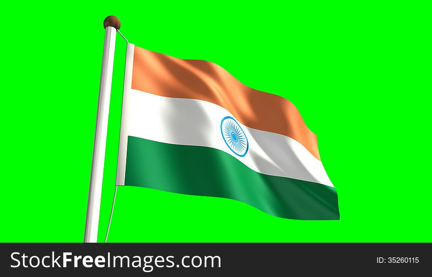 India flag video (seamless & green screen)
